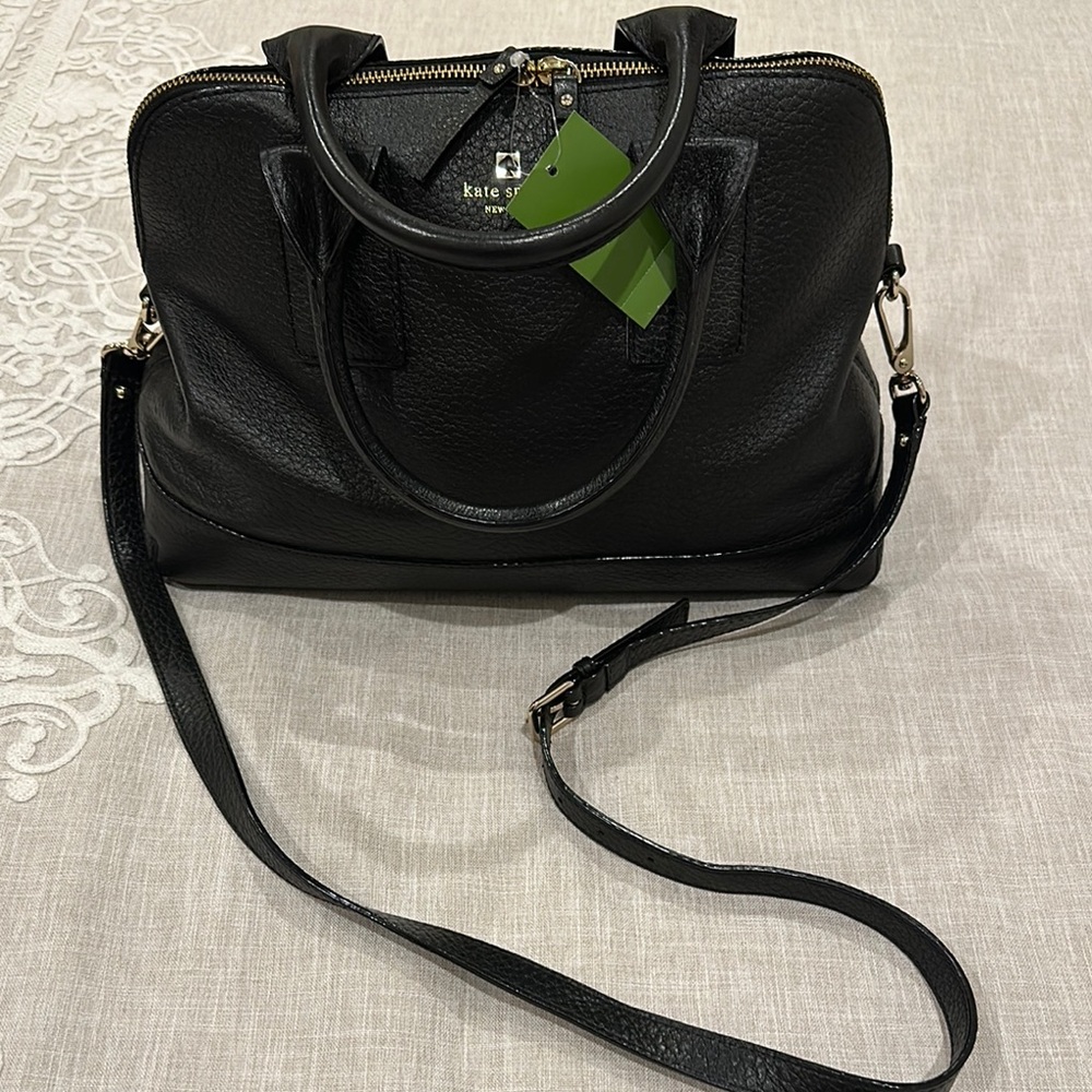 NWT. Kate Spade Black Satchel with Structured Design
